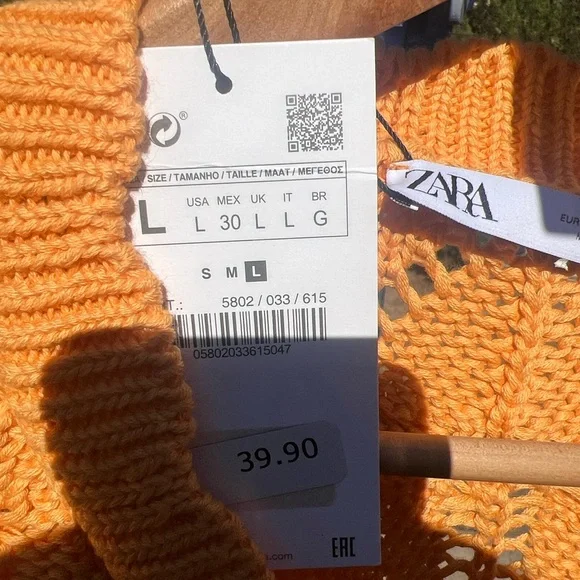 ZARA A Vibrant Orange Women's Knit Cardigan - Picture 10 of 10